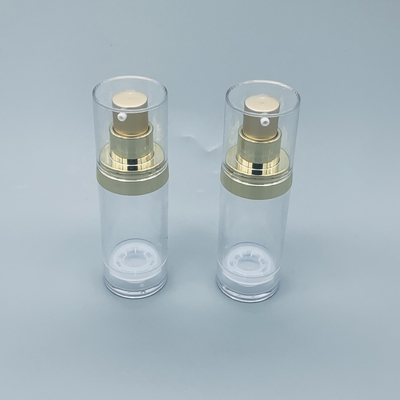 Бутылки насоса прозрачной пластмассы золота косметические безвоздушные вакуумируют упаковку 30ML