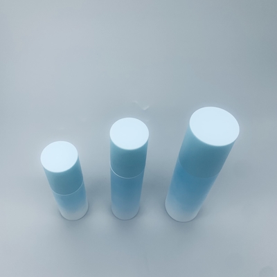 Голубые пластиковые косметические безвоздушные бутылки насоса для эфирного масла