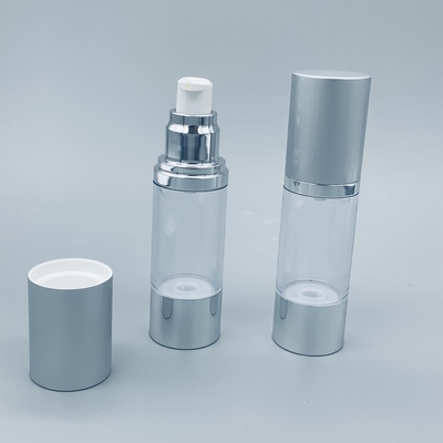 Суть лосьона серебряной прозрачной бутылки насоса лосьона PP безвоздушной косметическая упаковывая